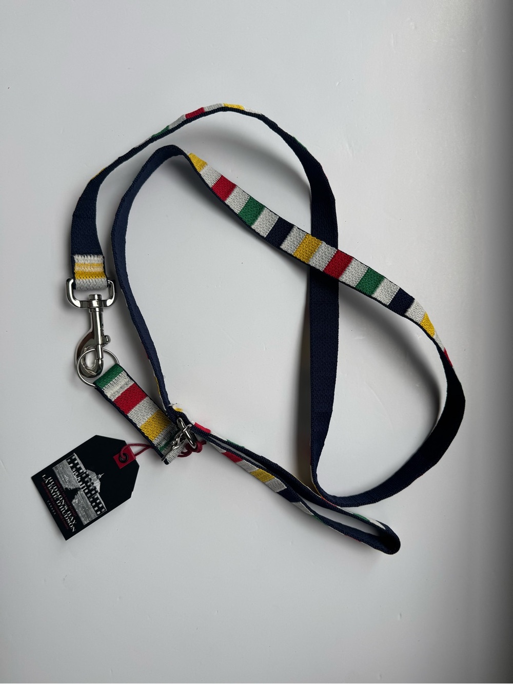 Hudson's Bay Iconic Multi-Stripe Dog Leash NWT 5 FT 1" Wide Point Blanket Stripe